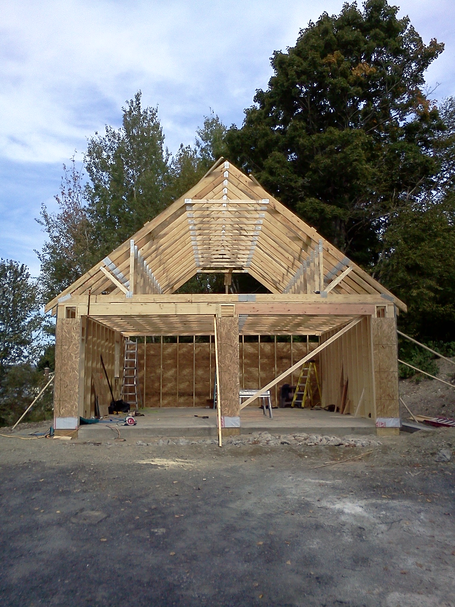 Picture of framed garage 